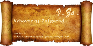 Vrbovszky Zsigmond névjegykártya