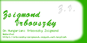 zsigmond vrbovszky business card